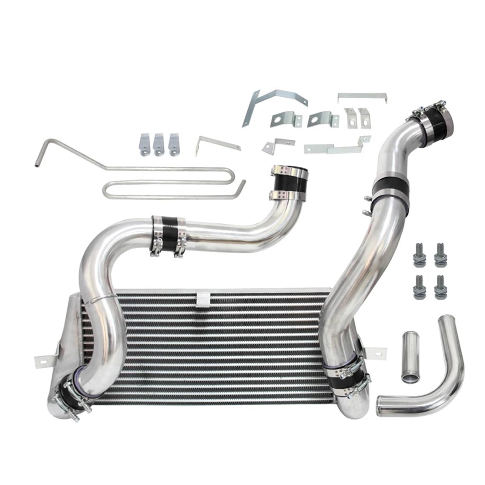 Hgddbae Black Cooled Intercooler Turbo Intercooler Fit For Rx7 Rx-7 Fd3s Fd3 13B 1.3L Engine Twin Turbo 1993-1997 Turbo Bolt On Front Mount Intercooler Kit(Black)