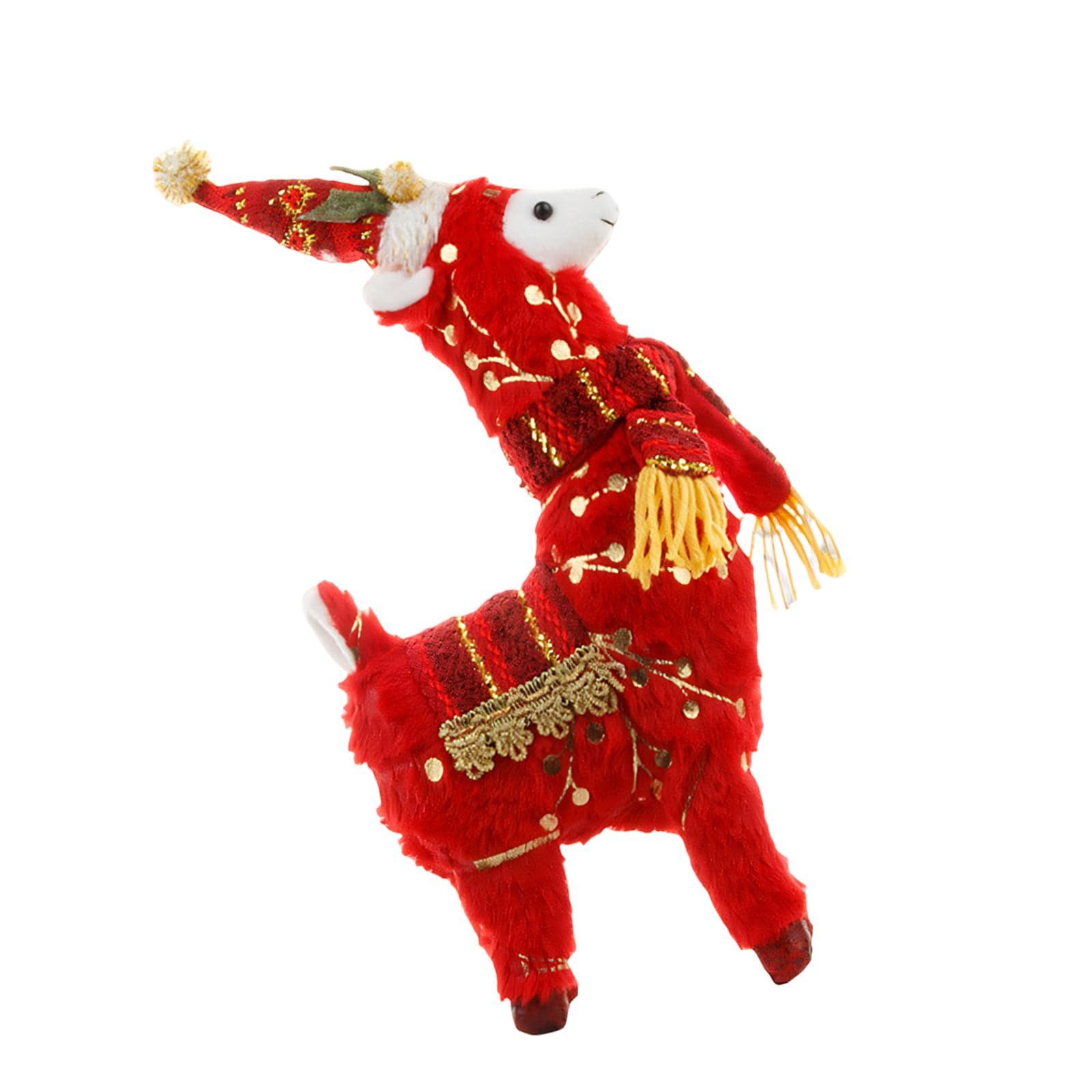 Elnwnnkc Lovely Christmas Alpacas Animal Decoration Christmas Scene Arrange Perfect for Festive Tabletop and Shelf Display Scene Arrange