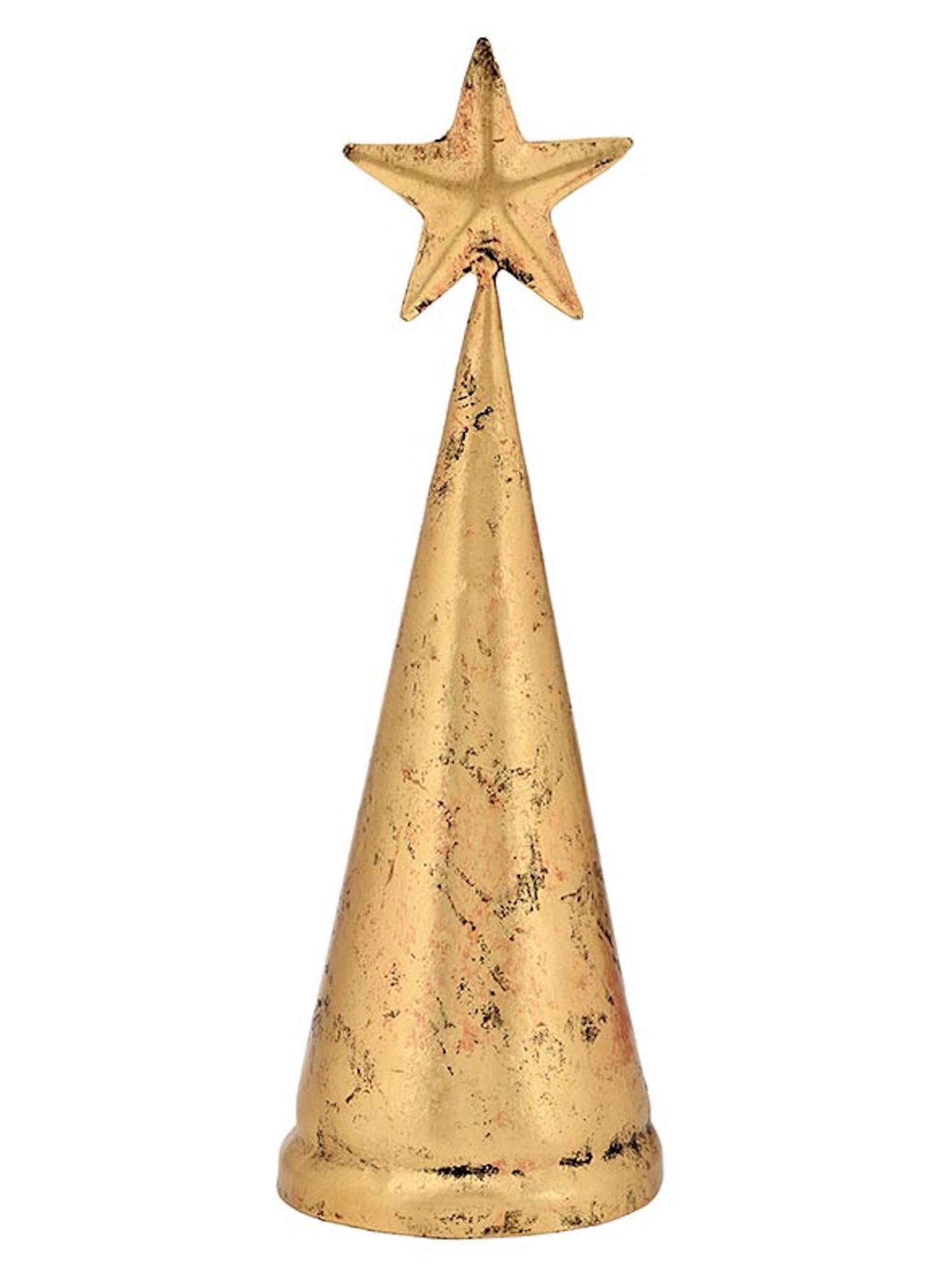 Santa Barbara Design Decorative Bell Gold Metal Cone Tree Bell, 10" Tall