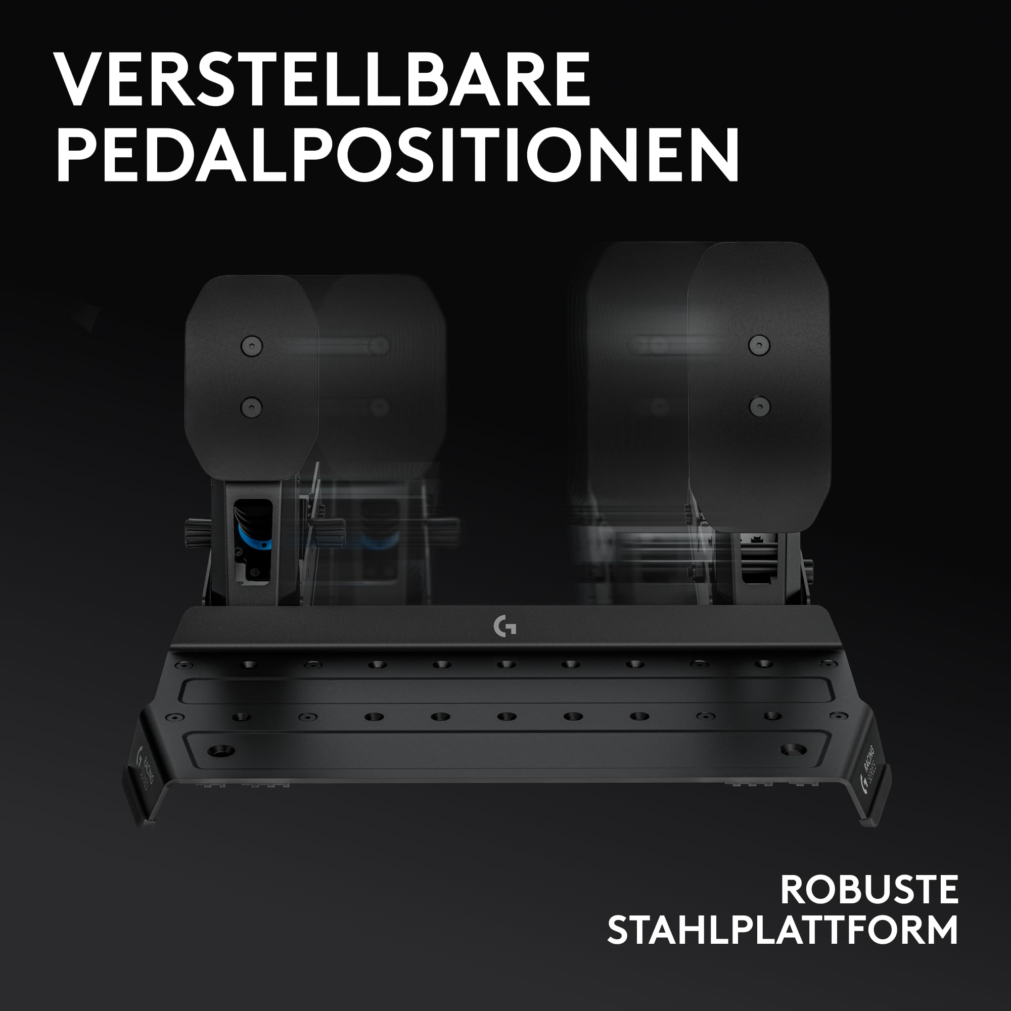 Logitech G RS Pedals Sim-Racing-Pedale 75-kg-Loadcell-Bremse einstellbare Pedalpositionen modulares Design Stahlrahmen Schwarz