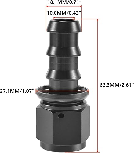 Miniatura 2 de STPCTOU 10AN - Manguera giratoria de bloqueo recto para manguera de empujebloqueo, manguera de goma, combustible, aceite, kits de enfriador de