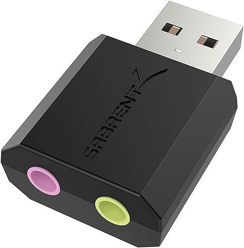 SABRENT Adaptador de sonido estéreo externo de Sabrent USB para Windows y Mac Enchufe y juega no se necesitan controladores AU-MMSA