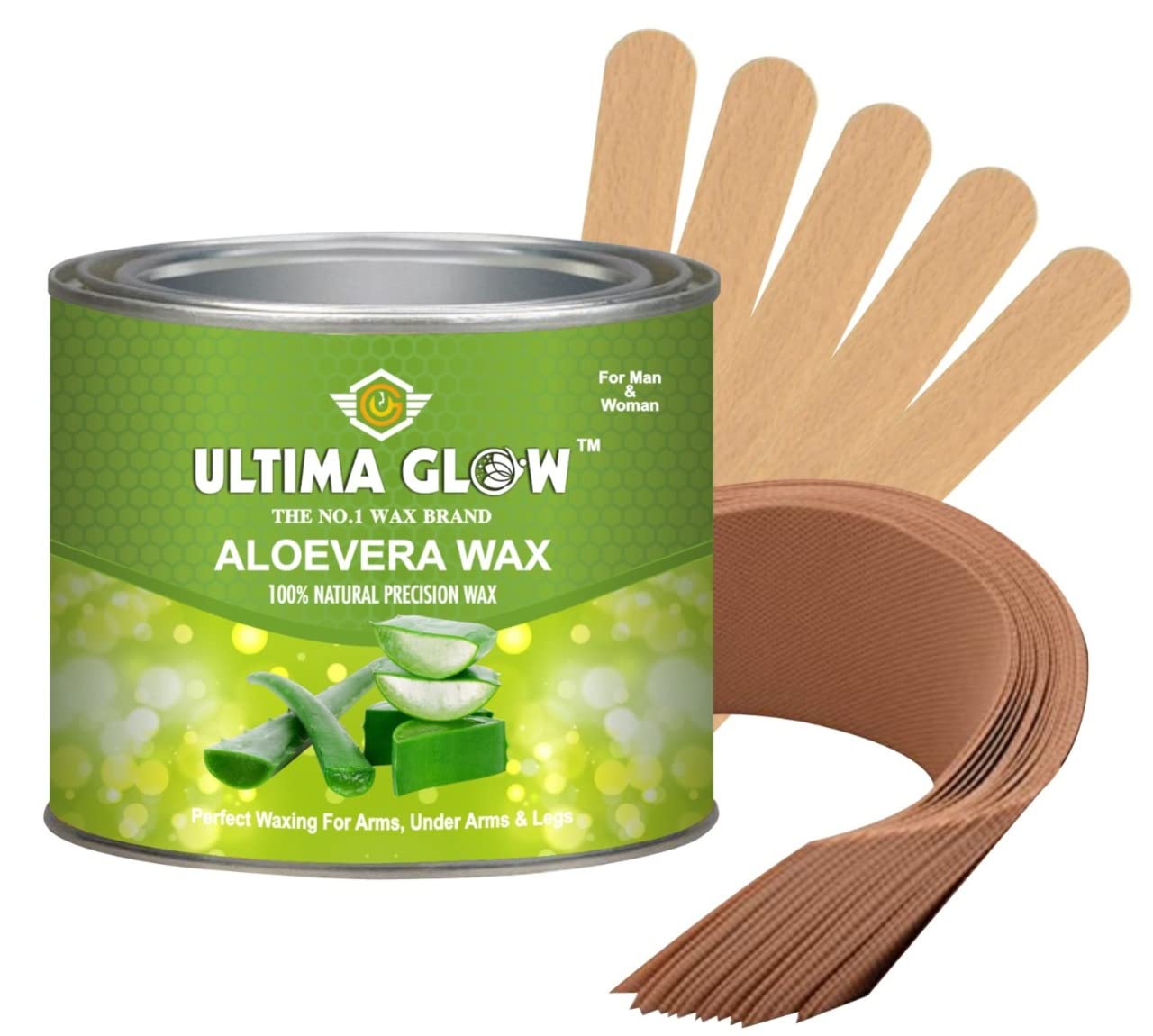 ULTIMA GLOW aloe Vera strip and stick wax 600 gram wax for all skin wax