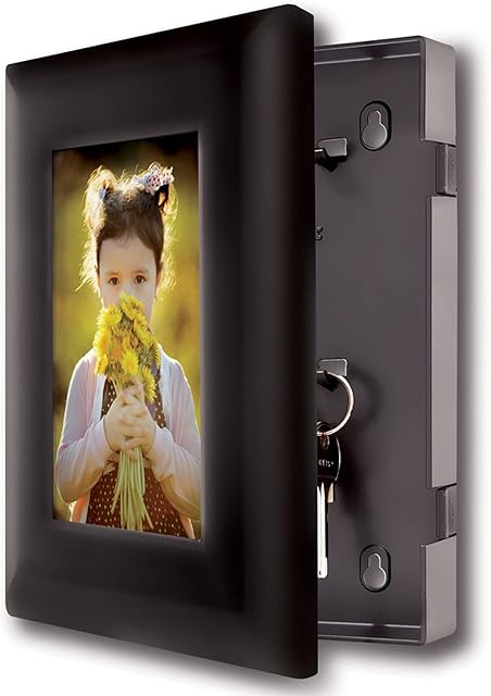 Master Lock Hidden Safe (Picture Frame, 5 Key Hooks), Black, Medium