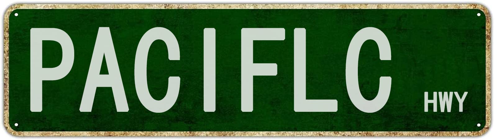 Paciflc HWY Retro Tin Signs Aluminum Metal Sign Gift for Home Kitchen Garden Wall Yard Coffee Barn Decor 4x16 Inch