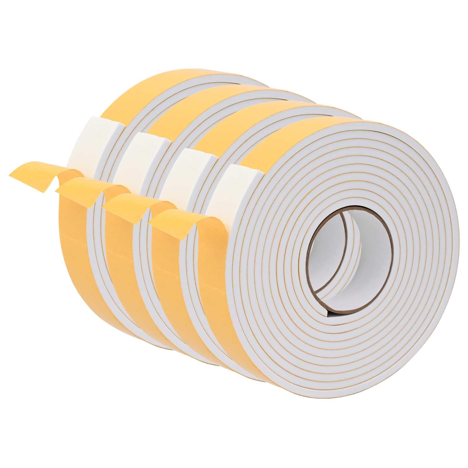 vidaXL Foam Tape 4 Pack White 30mm x 5m CR Foam Round CR Foam Retains Moisture, Effective and Universal Insulation