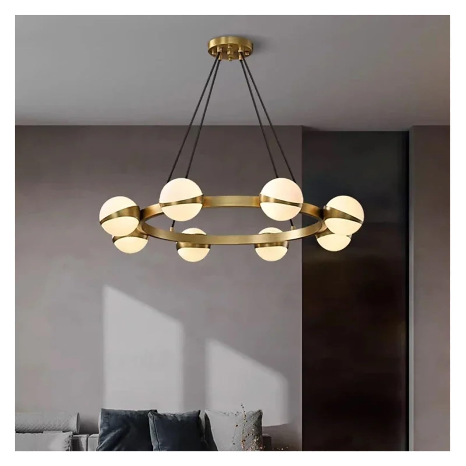 Nowoczesna okrągła lampa wisząca LED G9 do stołu, salonu, jadalni, sypialni, loftu, żyrandola, dekoracyjnych lamp do domu, żyrandoli w stylu vintage (światło naturalne, 8 p