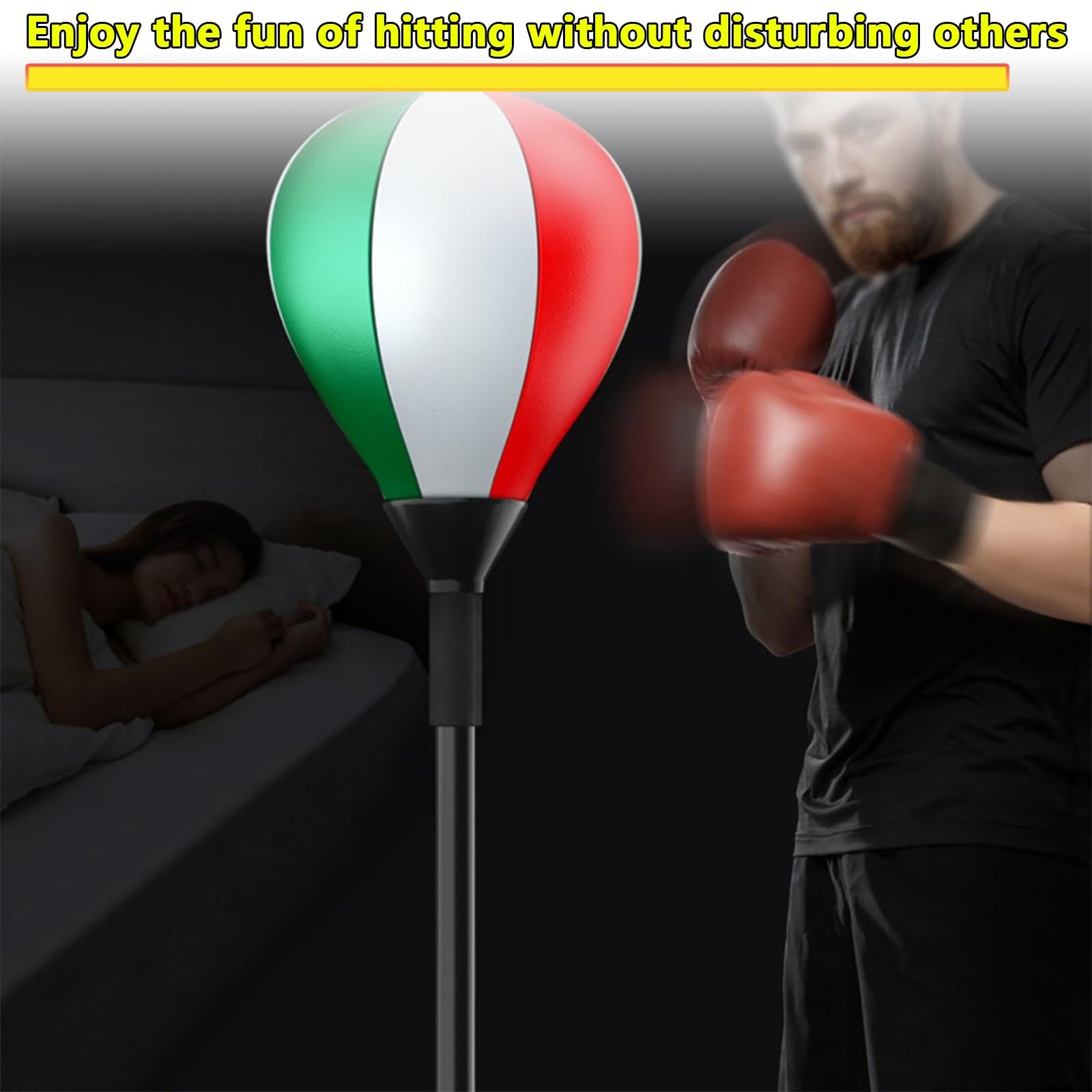 Punching Ball con Guantini per Adulti e Bambini, Sacco da Boxe con Altezza Regolabile 120-160cm, Upgraded Palla di Pugilato da Terra con Base Stabile Perfetto per il fitness e l'allenamento(Blu