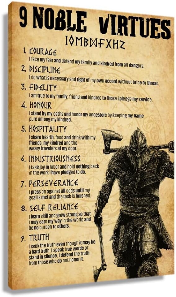 Viking Warrior Motivational Quote Poster - Home Art Hungary | Ubuy