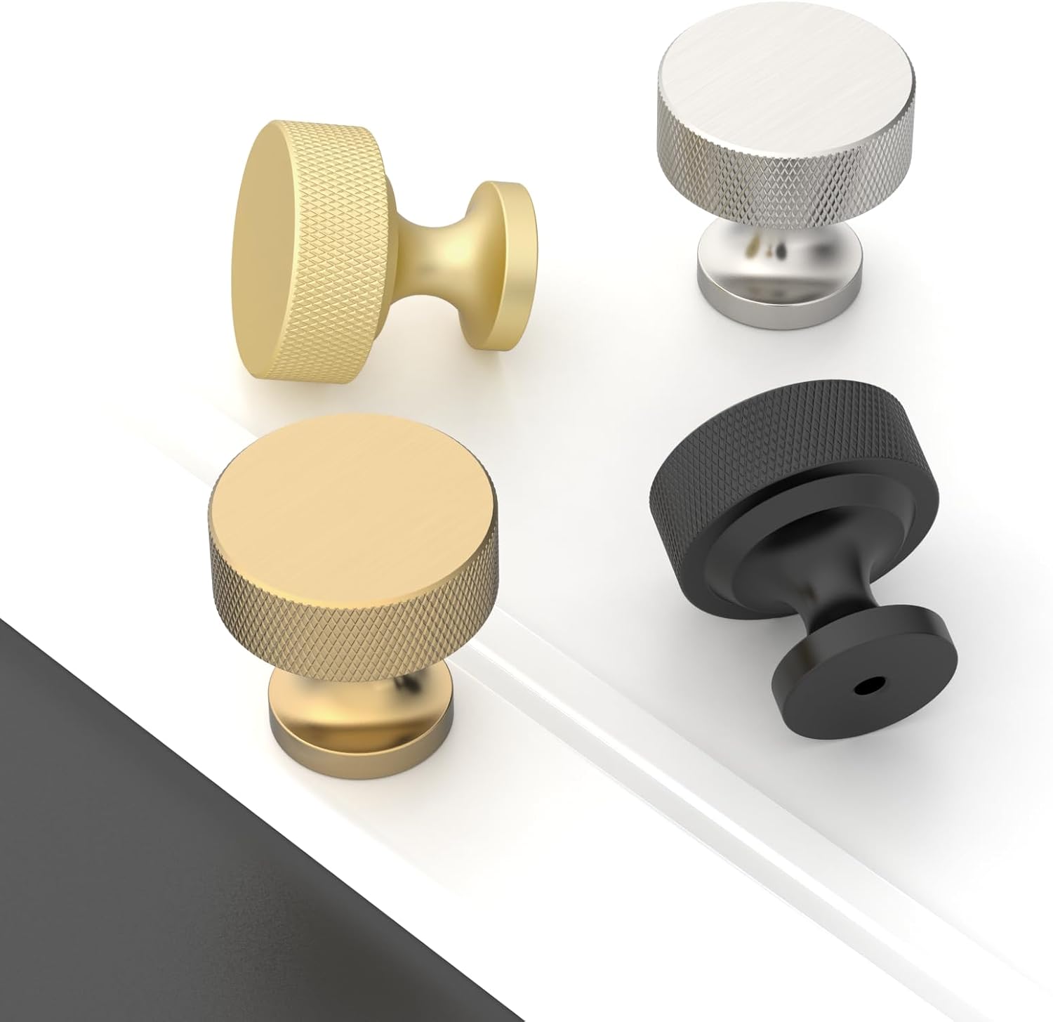Asidrama 10 Pack Champagne Bronze Knurled Cabinet Knobs Kitchen Champagne Gold Pulls for Cabinets Drawer Pulls Dresser Hardware for Cupboard