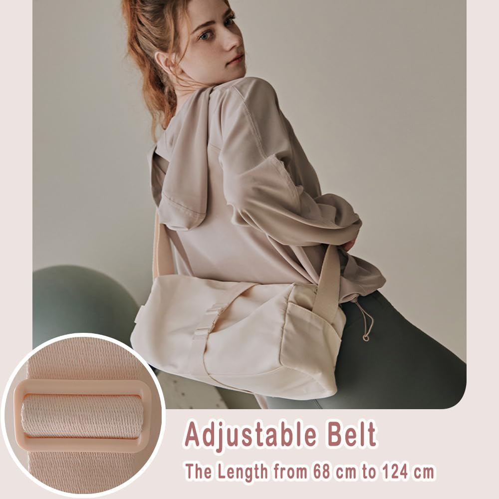 Borsone Palestra Piccola per Donna/Uomo, Woukksy Piccolo Borsa Sportiva Impermeabile per Yoga, Nuoto, 8.1L Oxford Borsa a Tracolla alla Moda Per Viaggi Di Fine Settimana, Pendolarismo (Bianco)