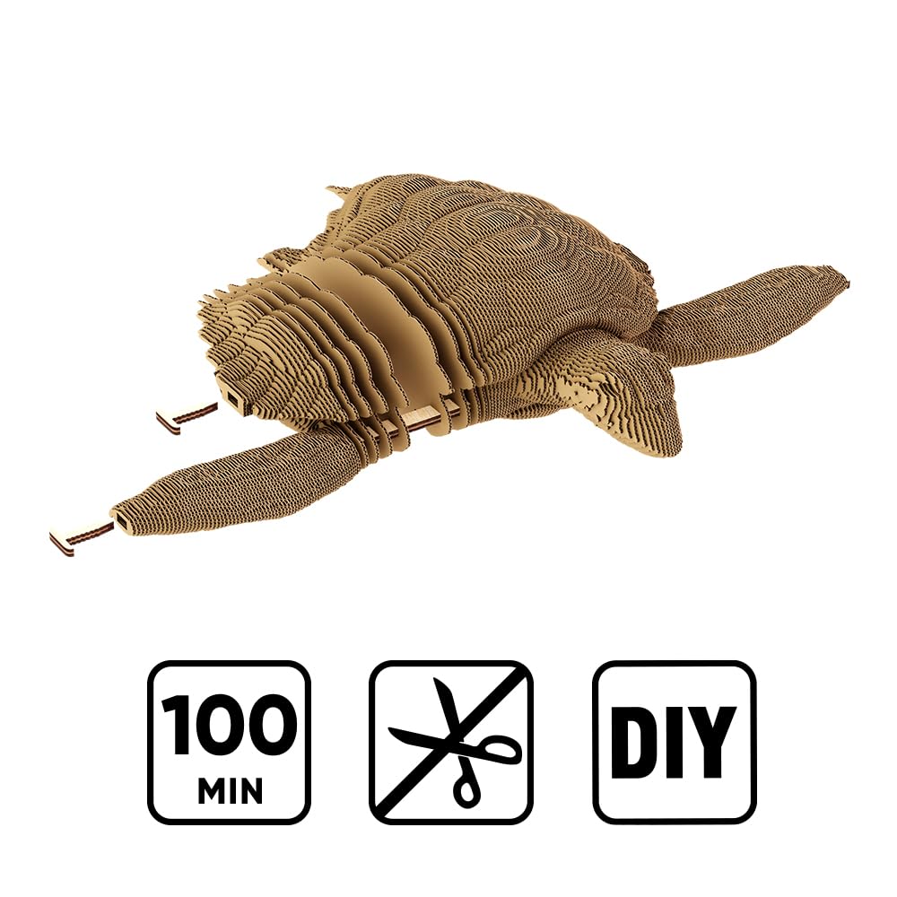 Tortuga Marina Puzzle 3D de Cartón – Maqueta para Montar