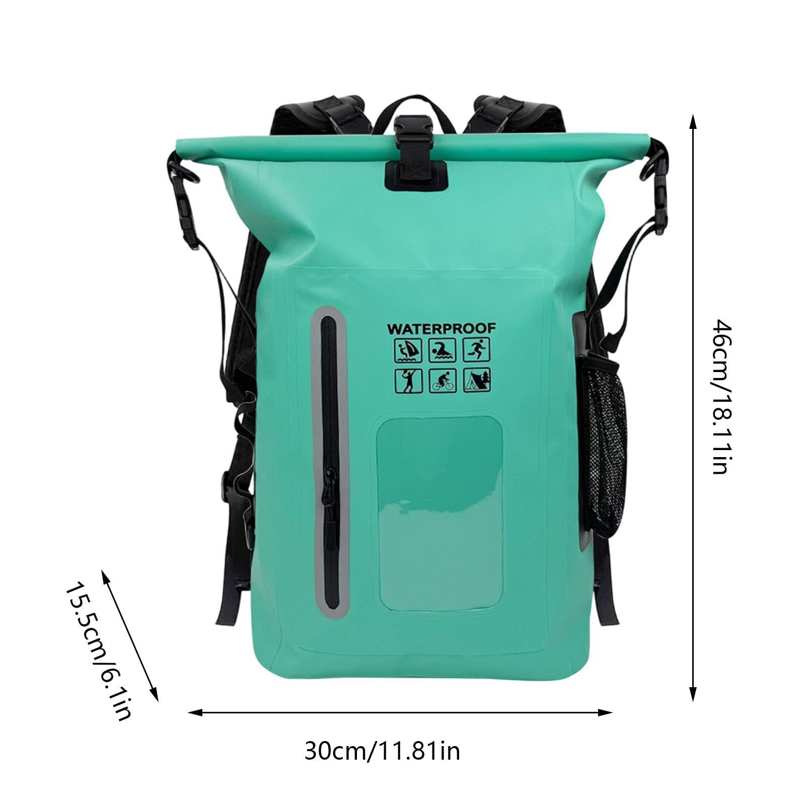 Wodoszczelny Suchy Plecak Rolowany Suchy Worek PVC | Wodoodporny Plecak Turystyczny Dla Mężczyzn I Kobiet Rafting Kajakarstwo Paddleboarding Pływanie Snowboarding Podróże