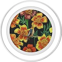 Vista 2 de Cockatiel Yellow Orange Marigolds Vintage Plant Pattern PopSockets MagSafe PopGrip for iPhone