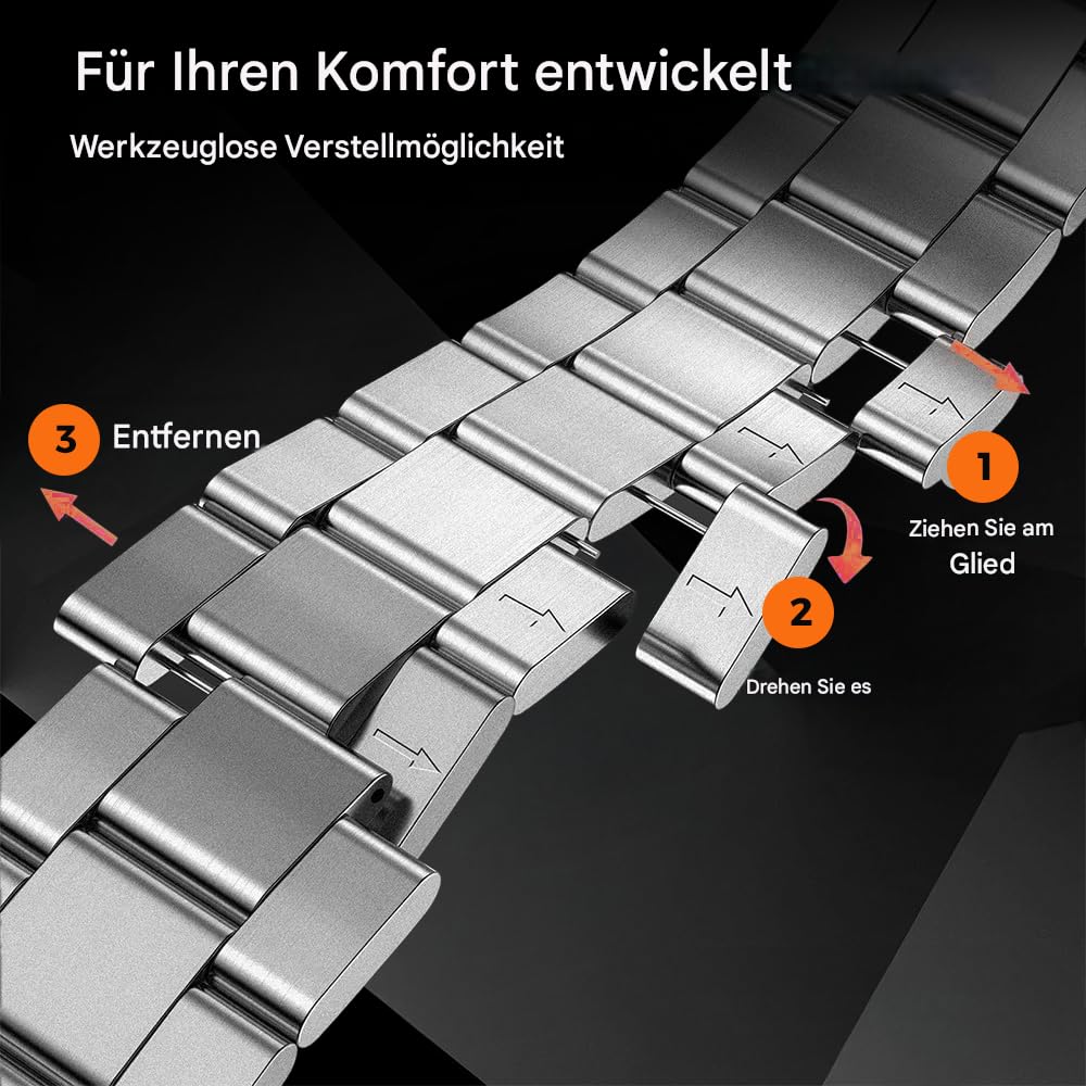 Bracelet magnétique en titane sans outil compatible avec Huawei Watch GT6 46 mm/GT6 Pro 46 mm/GT5 46 mm, 22 mm Huawei GT4 46 mm, GT3/3 Pro, GT 2 46 mm/2E/2 Pro/Active/Classic/2 Sport