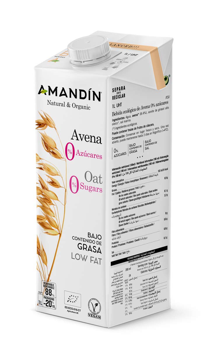 BOISSON VÉGÉTALE AVOINE 0% sucre 1lt 6 u. BIO