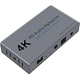 HDMI Switch 2x1 HDMI Splitter 2 in 1 Out Switcher HDMI Converter with 3.5mm/Optical Audio Extractor Adapter Support 4K30HZ 1080P Full HD for Xbox360 PS4 Roku HDTV Apple TV