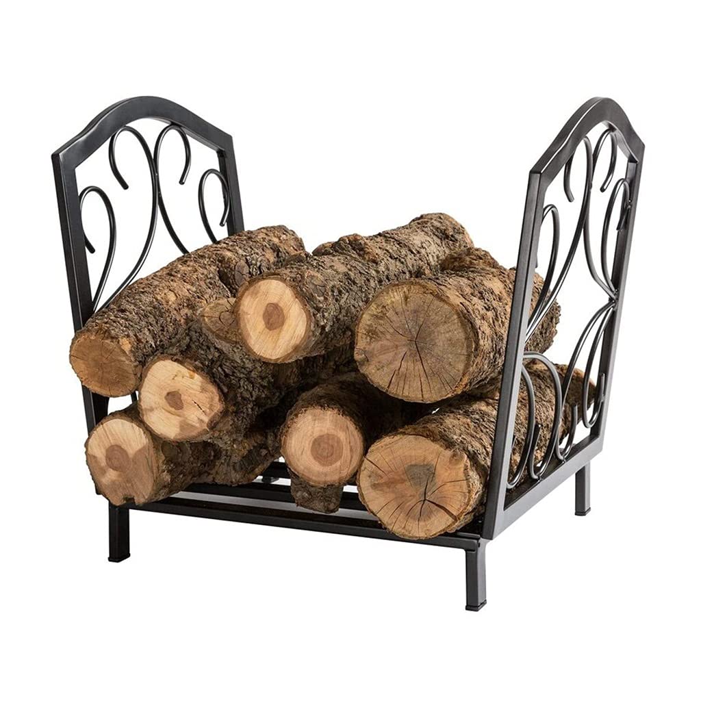 Culle portalegna Portalegna da Ardere in Metallo in Ferro Battuto, Utilizzato per Scaffalature per Legna da Ardere per Caminetti Interni Ed Esterni, 30x35x38cm
