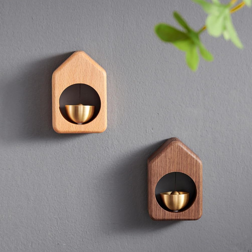 ,Door Bells for Homes,Shopkeepers Bell,Wind Chimes,Shopkeepers Bell,Ring Chime,Bell for Door,Decorative Shopkeeper Bell, Decorative Refrigerator Magnets, Magnetic Wooden Doorbells(Light Brow
