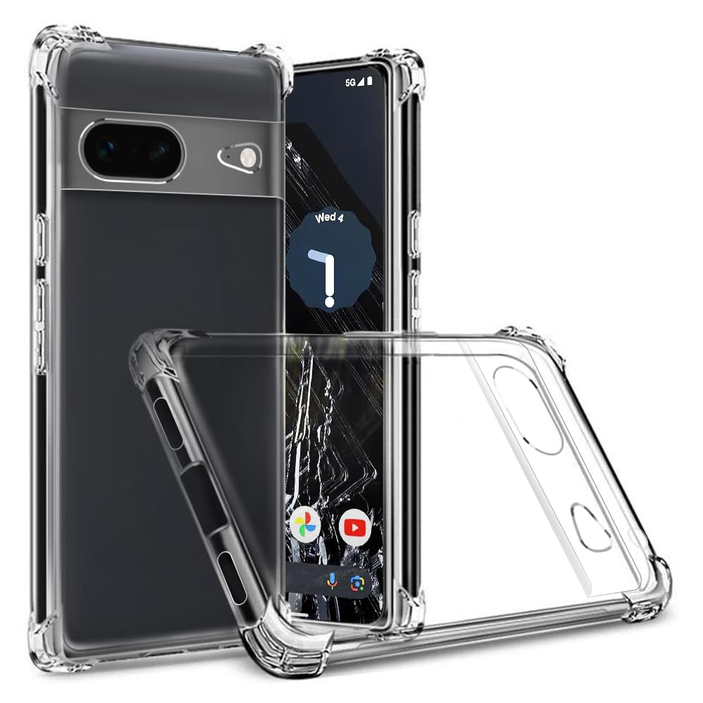 Custodia Trasparente Per Google Pixel 8 - Silicone Morbido TPU, Antiurto, Angoli Rinforzati