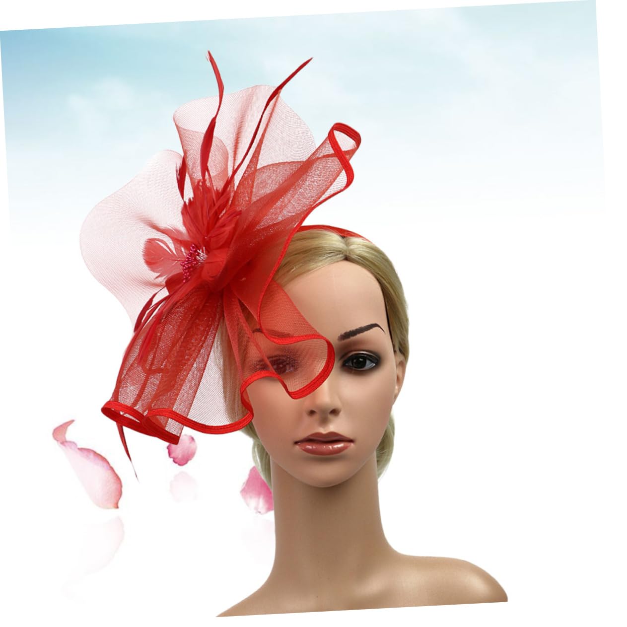DOITOOL 2pezzi Fascinator Creativo Con Fiore Per Feste e Cerimonie Accessorio Elegante Per Donne e Ragazze Rosso Per Balli Festival e Halloween