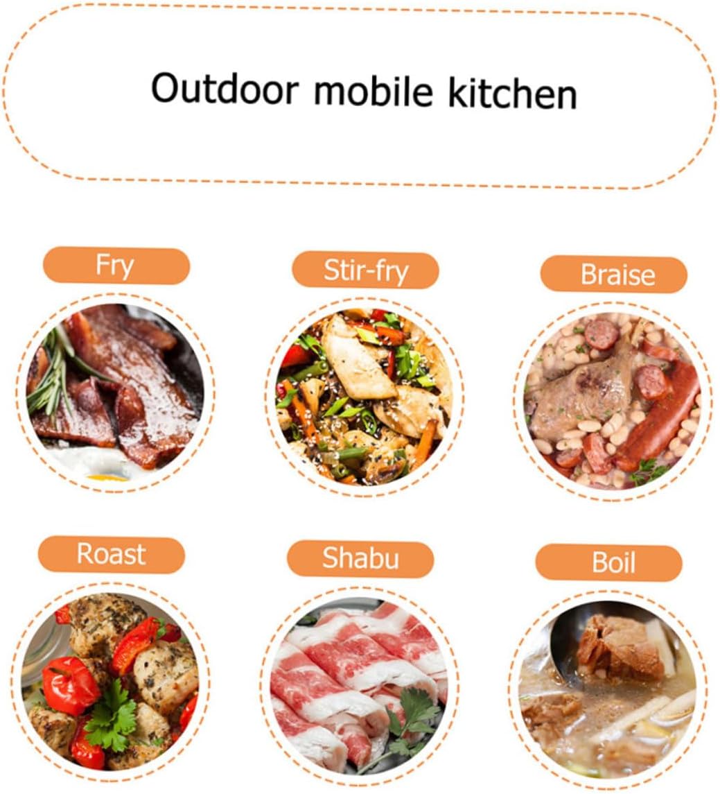 1set Portable Aluminium Alloy Camping Cookware Person Outdoor for Hiking Picnics and Camping Activities Lightweight and Design Included Cleaning Sponge