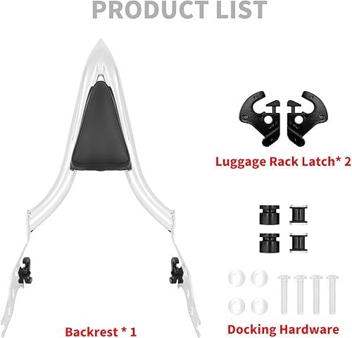 Miniatura 4 de HDBUBALUS Barra de asiento trasero desmontable para motocicleta, almohadilla para respaldo de pasajero Harley Softail Breakout 2013-2023 Fat Boy