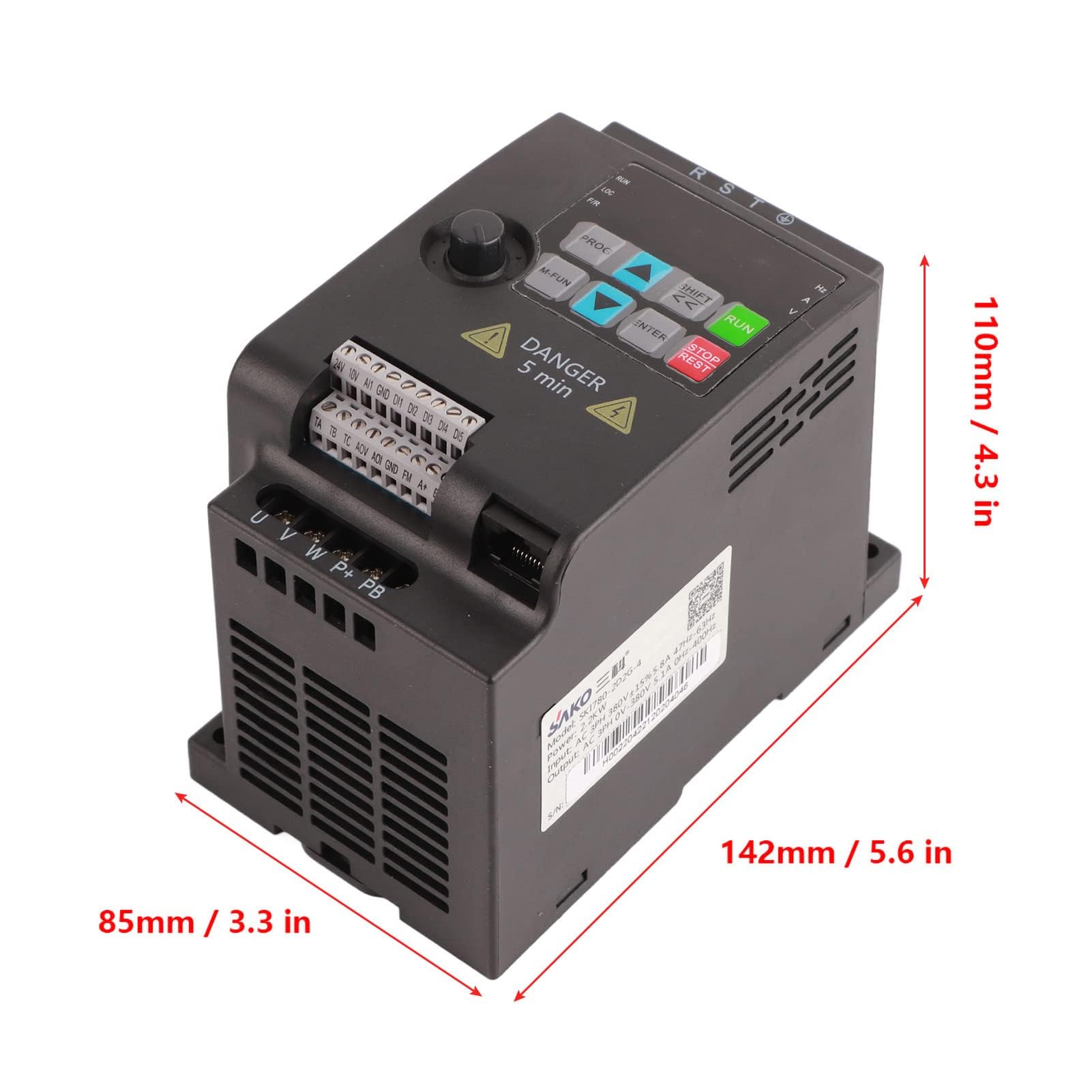 380 V 2.2kw Mini VFD Frequenzumrichter 3 phasen-Wechselstrom Wechselrichter für 3 phasen Drehstrommotoren SKI780