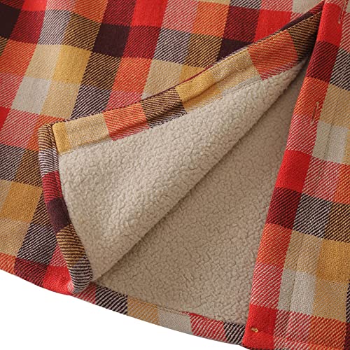 Casaco masculino de pelúcia de manga comprida casual com gola virada para baixo, estampa xadrez, tre
