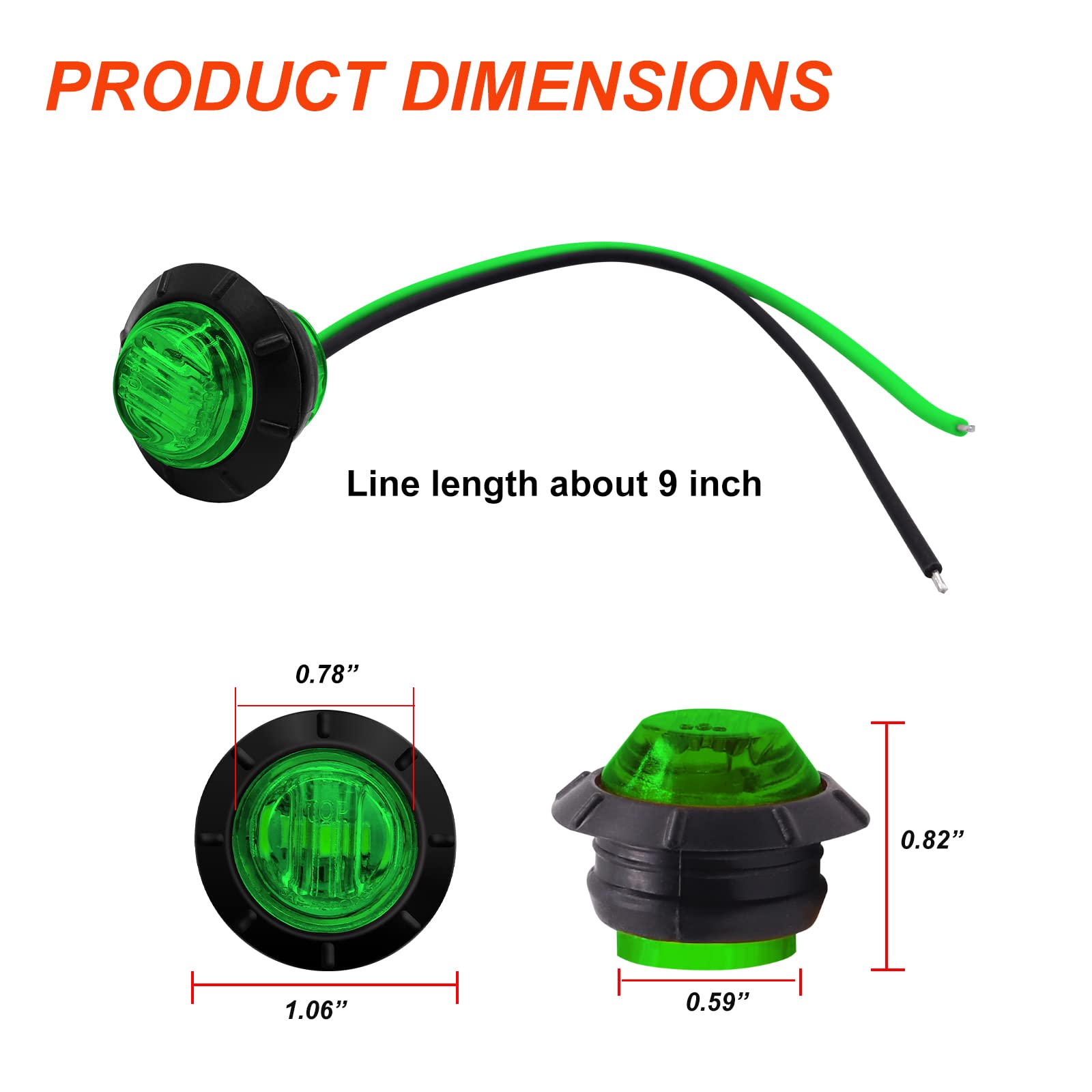 HongBoom 4 Pezzi LED Luci Laterali 12 V/24 V Universali per Rimorchi