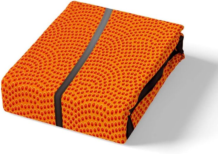 Miniatura 4 de Feelyou Juego de funda de edredón de baloncesto para niños, adolescentes, funda de edredón con estampado de baloncesto naranja, juego de ropa de