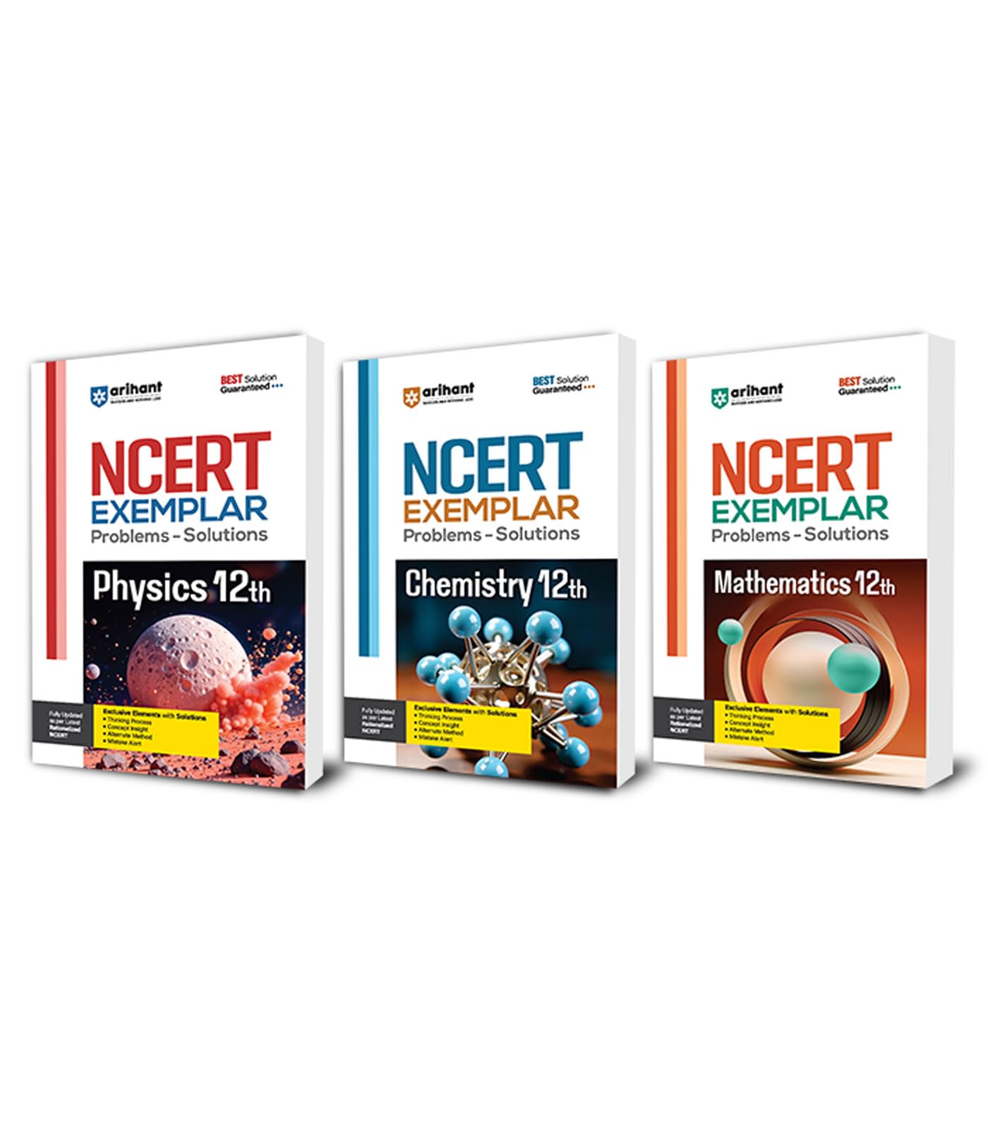 Arihant NCERT Exemplar Physics,Chemistry,Maths 12th Latest Rationalized Edition (Set of 3) | Problems & Solutions with Exclusive Elements | Thinking Process, Concept Insight, Mistake Alert | For Exam 2025-26