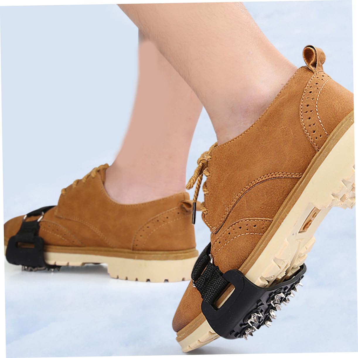 Toddmomy 1pair Ice Grippers for Shoes - Crampons Traction Spikes for Activities Footwear Ice Cleats for Hiking Climbing Walking Snow