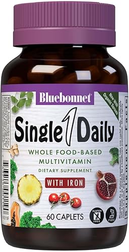 Bluebonnet Nutrition Super Earth* Single Daily* Multiple (con hierro), para apoyo nutricional diario*, sin gluten, certificado Kosher, sin lácteos, disponible en Yaxa Colombia