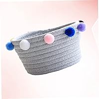 Vista 2 de ibasenice Cesta de cuerda de algodón cestas de almacenamiento de estilo nórdico organizador de escritorio gris