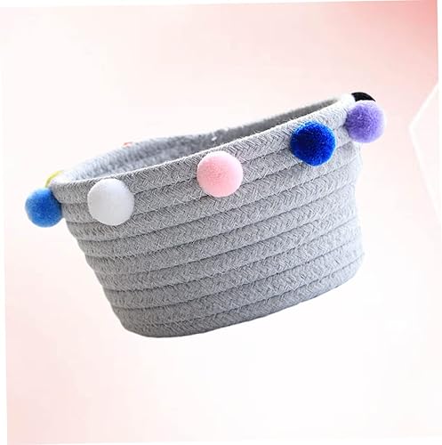 Miniatura 2 de ibasenice Cesta de cuerda de algodón cestas de almacenamiento de estilo nórdico organizador de escritorio gris