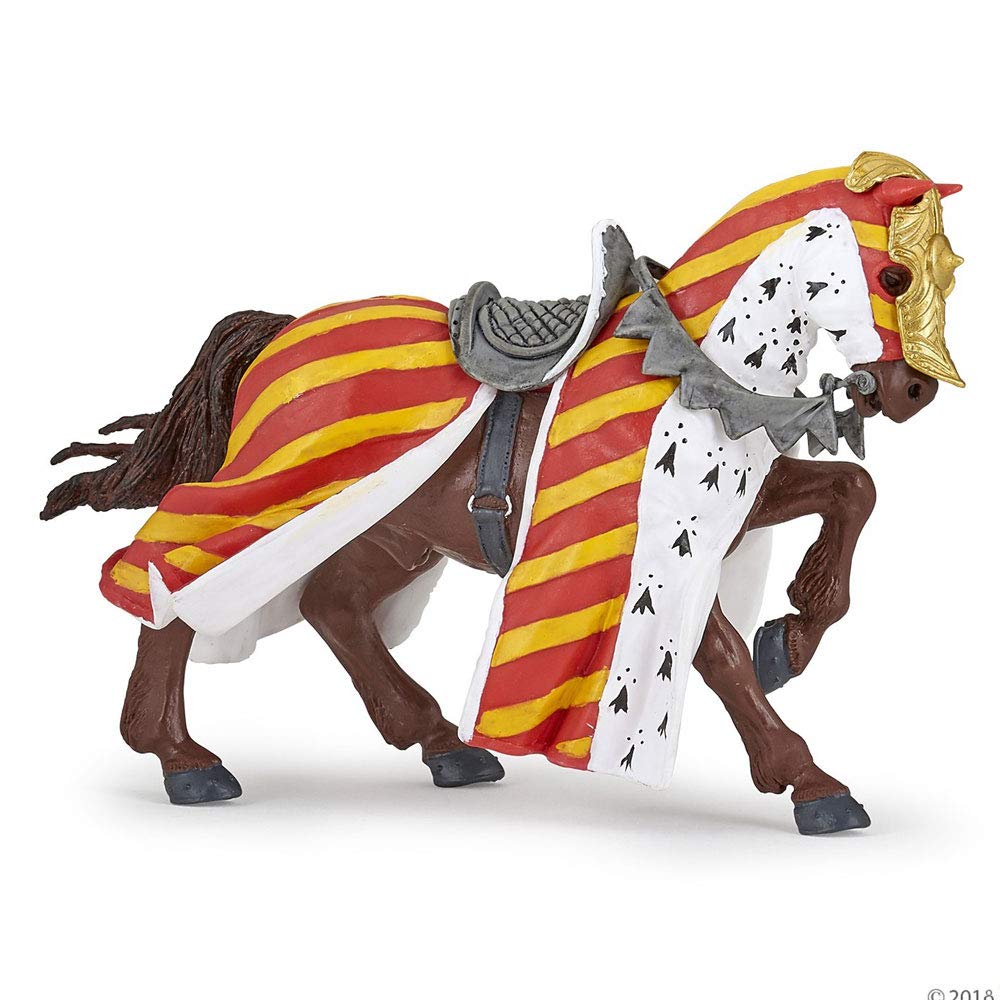 Papo39945 MEDIEVAL-FANTASY, Tournament horse Figurine, Multicolour