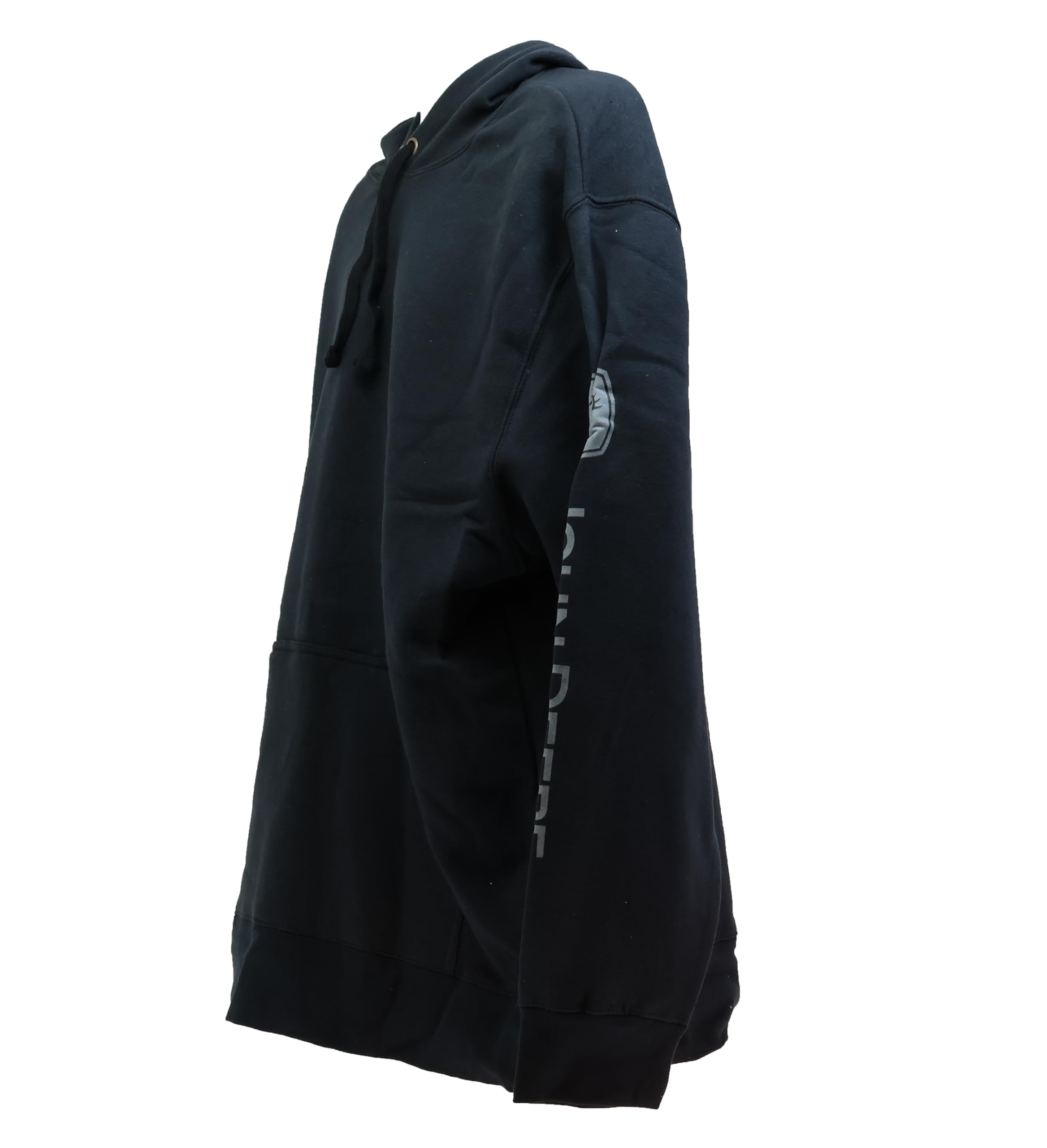 John Deere Men's Black Solid Hoodie With Logo On Sleeve