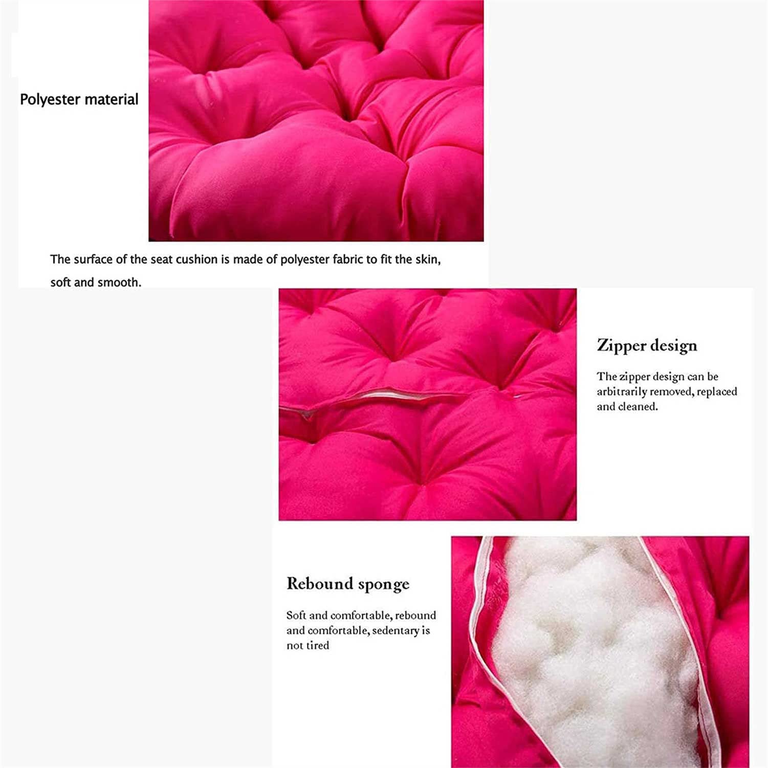Papasan Kussen Buiten, Dubbel Papasan Kussen, Hangende Ei Hangmat Stoel Pads Schommel Stoel Kussens, voor Patio Tuin, 170x120cm,Purper