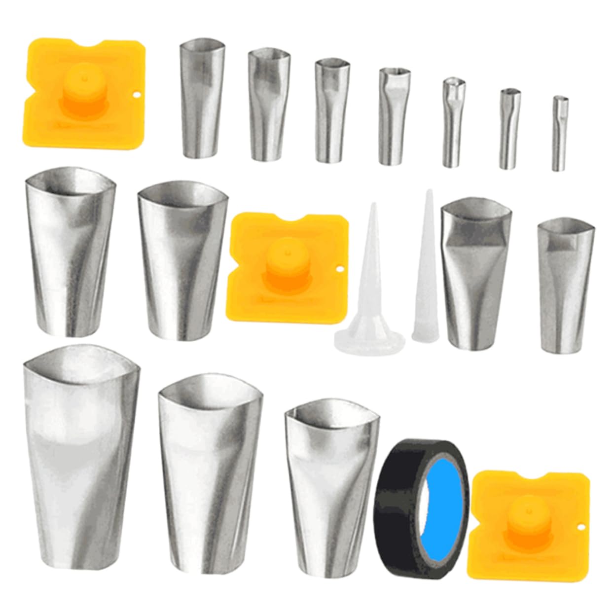 LALAFINA 20pcs Set Stainless Steel Caulking Nozzle Kit Glue Tool for Window Door Sink Easy Clean Non-stick