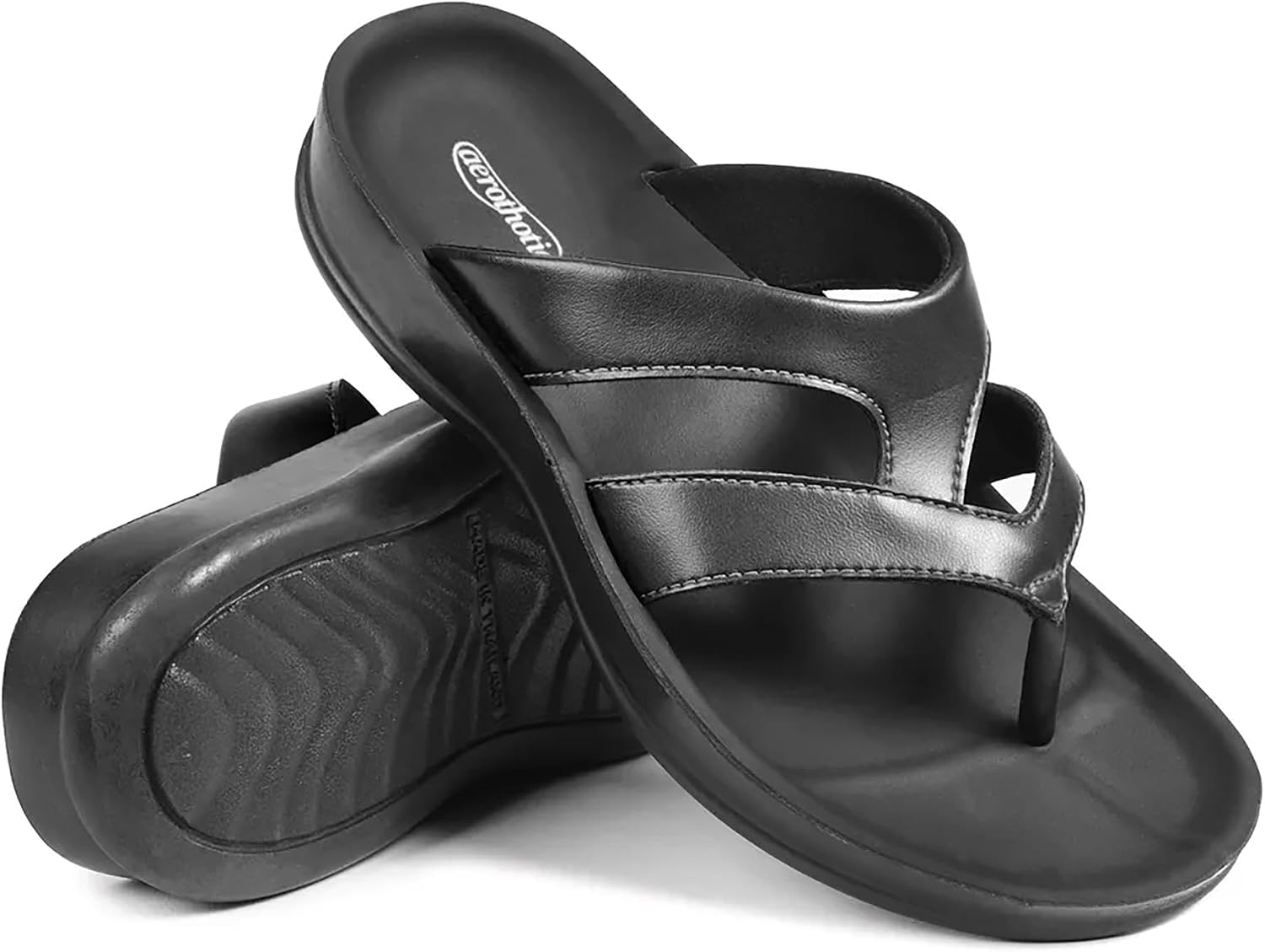 AEROTHOTIC Arch Supportive Strappy Orthotic Comfortable Flip Flops Cushion Soft Toe Post Non-Slip Summer Casual Travel Walking Thong Sandals Women Beach Essentials