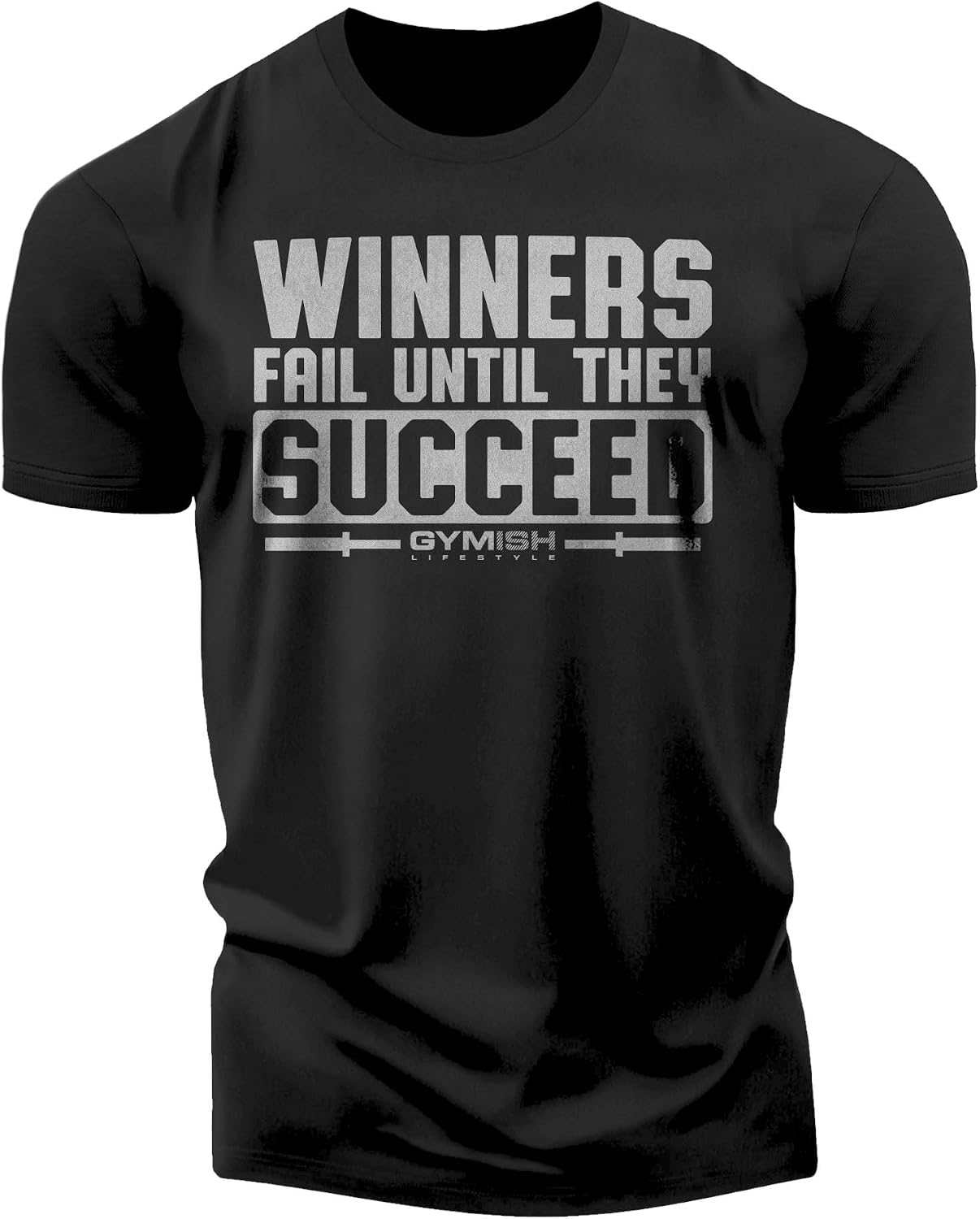 Winners Fail Mens Bodybuilding T-Shirts Graphic Tees Short Sleeve Workout Shirt