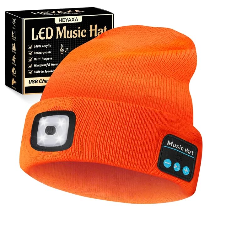 HEYAXA Bluetooth Beanie with LED Headlamp