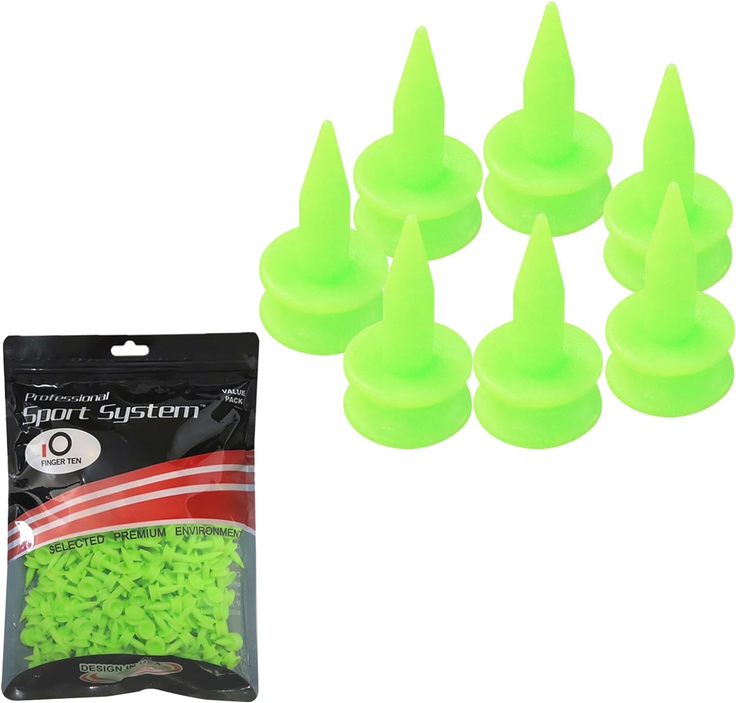 FINGER TEN Castle Golf Tees Plastic Unbreakable Mixed Sizes or Same Heights Value 100 Count