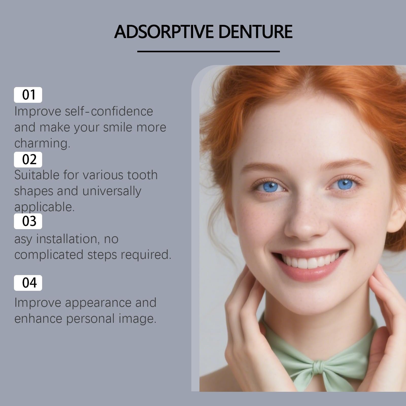 Set completo di protesi dentarie, aspetto naturale | morbido e confortevole per uomini e donne, set di denti falsi, vestibilità naturale