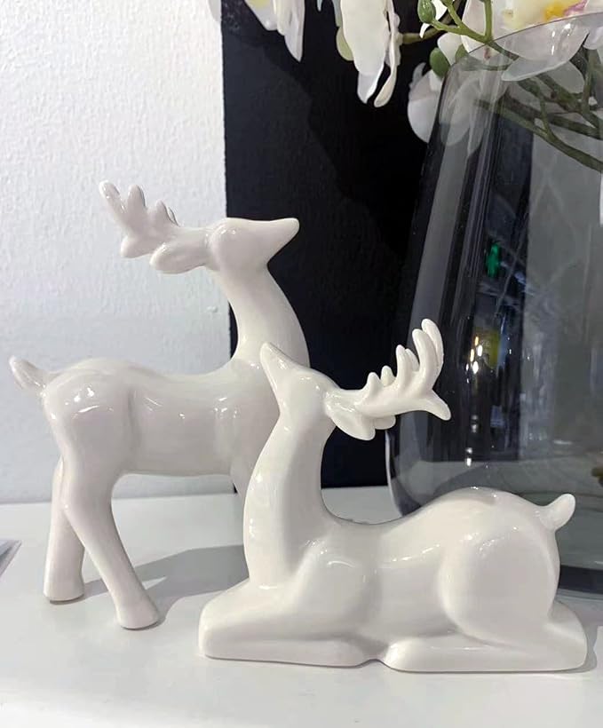 Figuritas de Reno de Porcelana para Navidad, Pack 2 miniatura 5