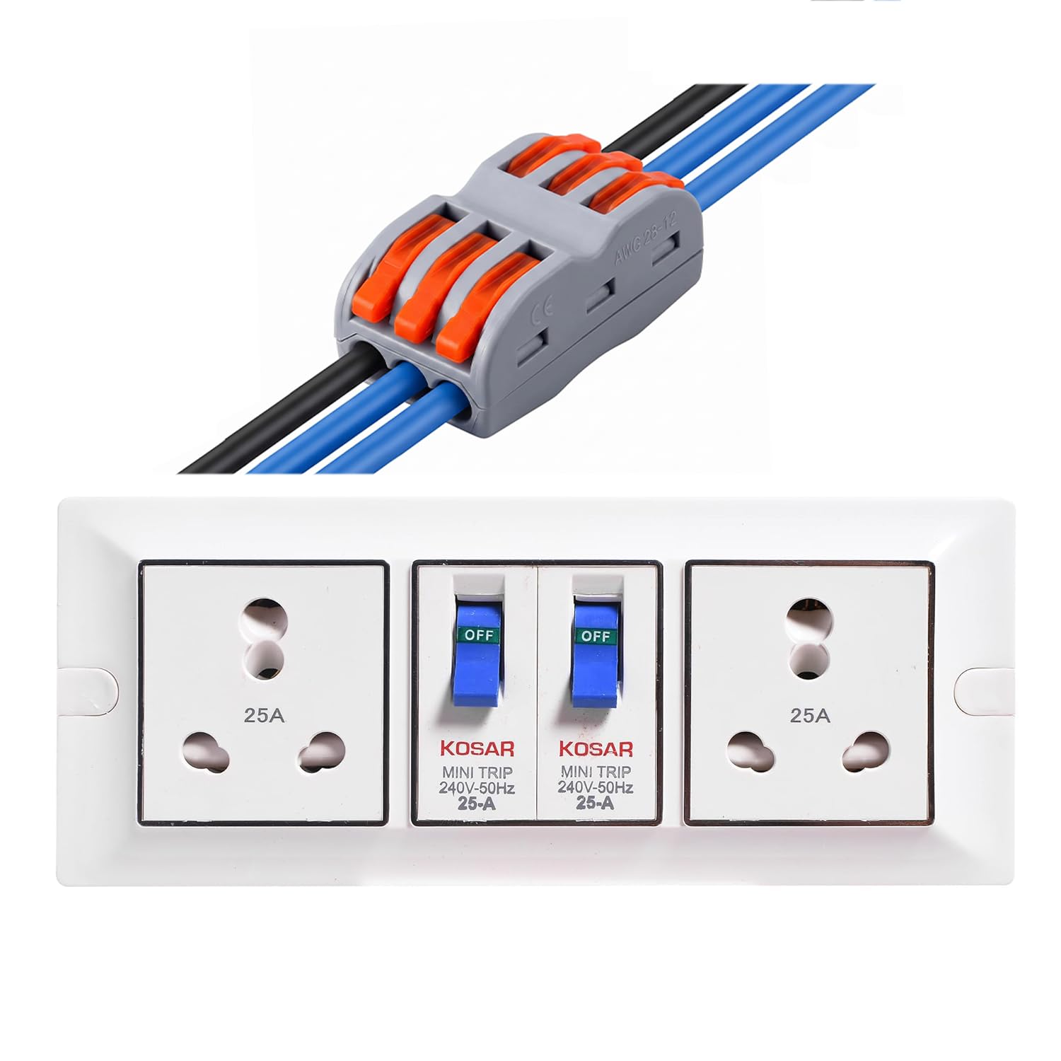 ELEGANT CASA 16 amp Electric Extension Board Heavy Duty Multi-Plug Socket with MCB high Power Extension Box with PTC Connector (2500w) 220 Volt-image-48