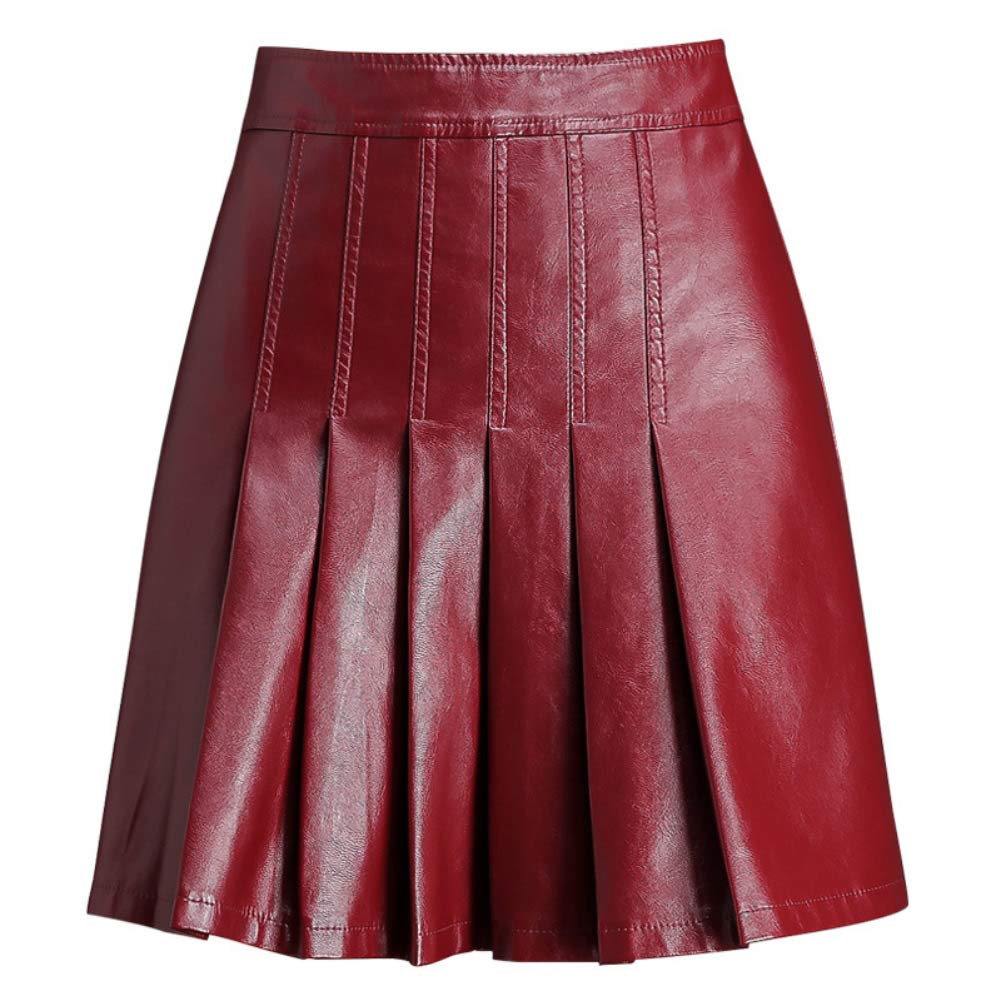 E-Girl E6200 - Gonna In Finta Pelle, Linea Mini A-Line Rosso 40 Eu/Xxl-image