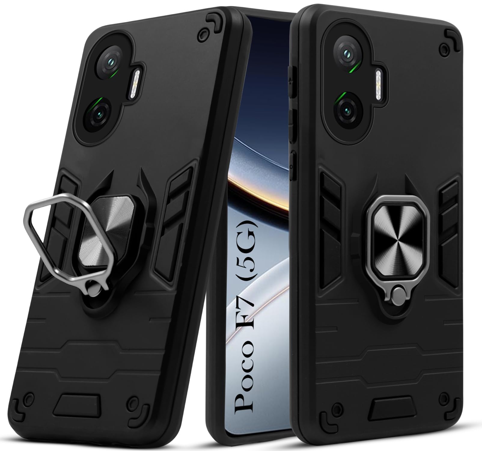 【Re:LL】POCO F7 ブラック/ スマホケース Jkobi Back Cover Case for Xiaomi Poco F7 5G (Shockproof