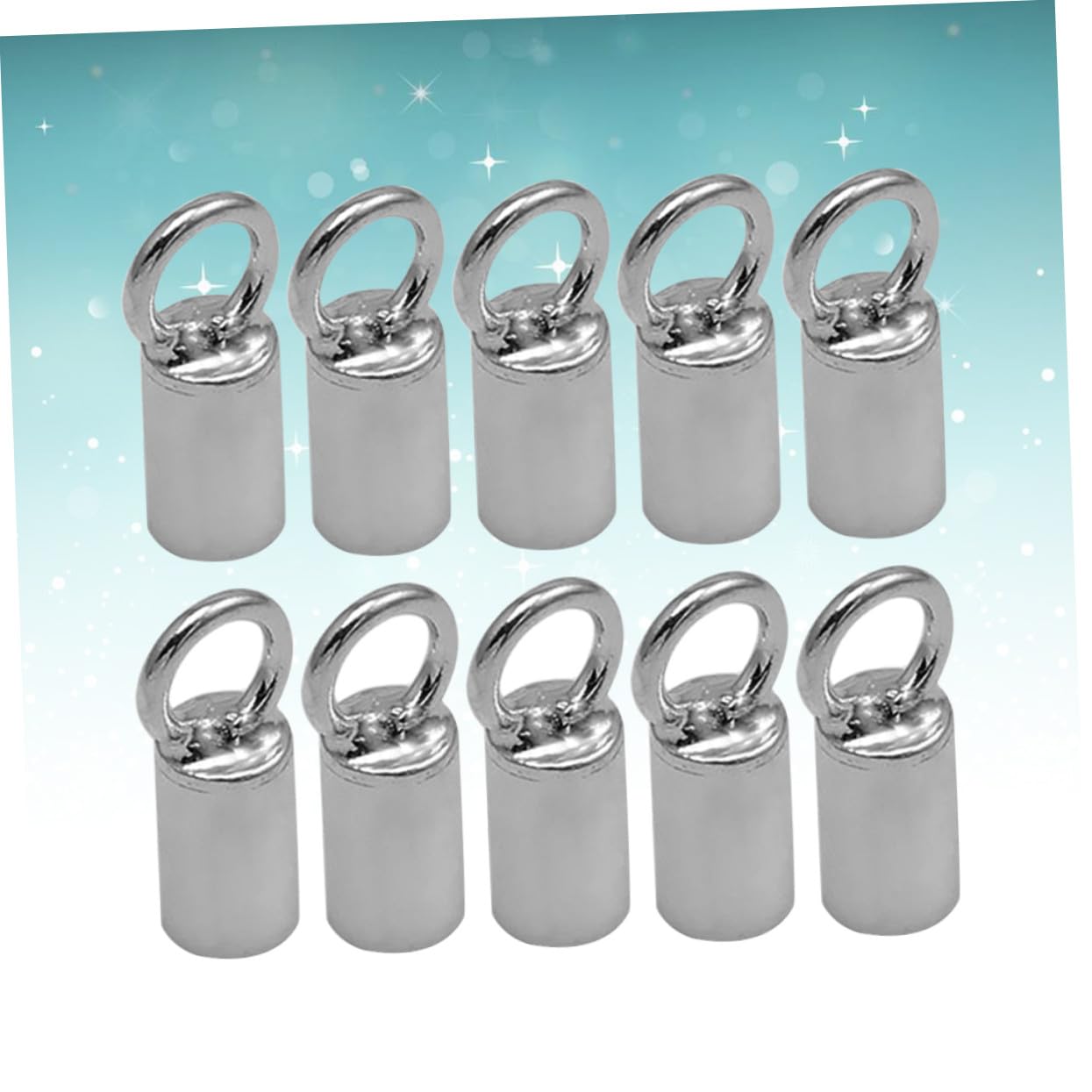10 Stück-Pack 925 Silber Schmuckverbinderrohre mit Edelstahldesign Selbstgemacht Verschlüsse für Halsketten Armbänder